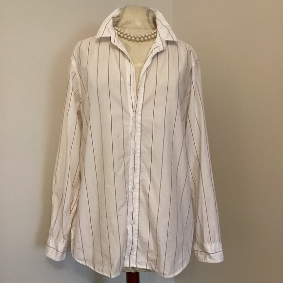 FRANK & EILEEN "FRANK" SUPERFINE STRIPED COTTON BUTTON UP SHIRT XL RELAXED FIT - Picture 1 of 3